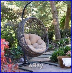 Egg Chair Indoor Outdoor Wicker Hanging Patio Swing Cushion Hammock Chair Stand