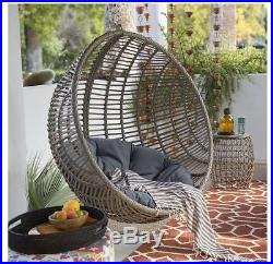 Egg Chair Indoor Outdoor Wicker Hanging Patio Swing Cushion Hammock Chair Stand