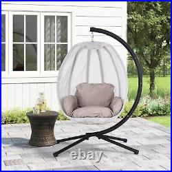 Egg Hammock Chair, Hanging Swing Chair with Metal Stand and Cushion