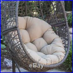 Egg Nest Swing Wicker Chair With Stand Front Porch Backyard Patio Outdoor Hang