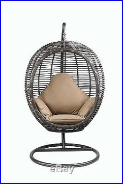 Egg Patio Hanging Swing Wicker Furniture Chair Outdoor Cushion Resin Stand Seat