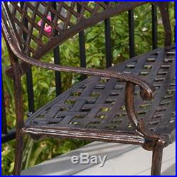 Elegant Outdoor Patio Furniture Antique Copper Cast Aluminum Bench
