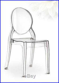 Elizabeth Ghost Acrylic chair in glass clear, amber or pink available. Quality