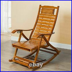 Ergonomic Recliner Rocking Chair Outdoor Sun Lounger Chair 2 In 1 Relaxing Seat