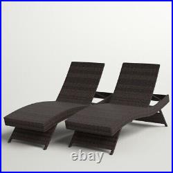 Everlee Outdoor Wicker Chaise Lounge (Set of 2)