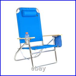 Extra Large High Seat 3 pos Heavy Duty Beach Chair with Drink Holder