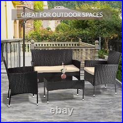 FDW Patio Furniture Pieces Outdoor Rattan Chair Wicker Sofa, Set of 4