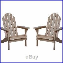 Fir Wood Unfinished Outdoor Backyard Furniture Adirondack Chairs Twin 2-Pack