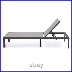 FiveOaks Lounge Patio Collection Adjustable Lounger Gray