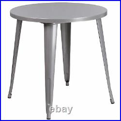 Flash Furniture 30in. Round Metal Cafe Table -Silver, Model# CH5109029SIL