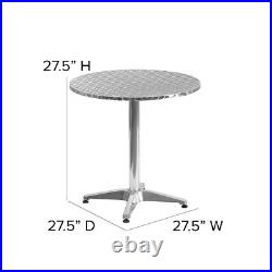 Flash Furniture Contemporary Round Aluminum Indoor-outdoor Table With Base