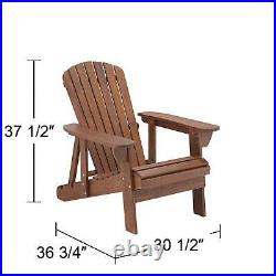 Fletcher Dark Wood Outdoor Reclining Adirondack Chair