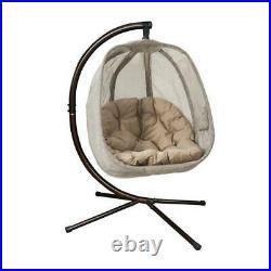 Flowerhouse Egg Hanging Swing Chair With Stand Bark FHEC100-BRK