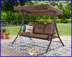 Fold Down Patio Swing Set with Canopy Cover Outdoor Furniture Garden Apartment