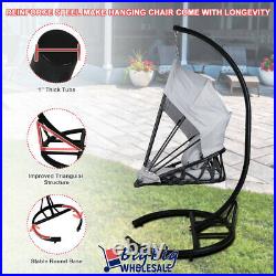 Foldable Hanging Egg Chair Outdoor Patio Hammock Swing Cushion Seat Canopy Stand