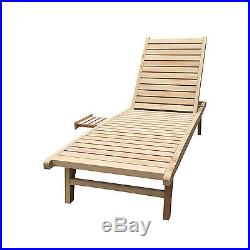 Foldable Wooden Chaise Lounge Recliner Outdoor/Indoor Chair Patio Lawn Furniture