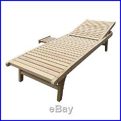 Foldable Wooden Chaise Lounge Recliner Outdoor/Indoor Chair Patio Lawn Furniture