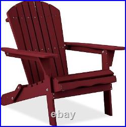 Folding Adirondack Chair Outdoor Wooden Accent Furniture Fire Pit Lounge Chairs