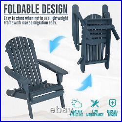 Folding Adirondack Chair Weather Resistant Lawn Chair Poly Lumber Porch Chair