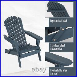 Folding Adirondack Chair Weather Resistant Lawn Chair Poly Lumber Porch Chair