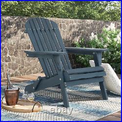 Folding Adirondack Chair Weather Resistant Lawn Chair Poly Lumber Porch Chair