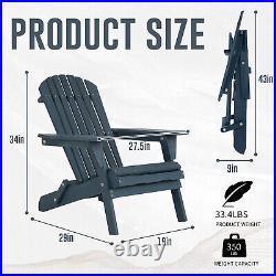 Folding Adirondack Chair Weather Resistant Lawn Chair Poly Lumber Porch Chair