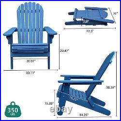 Folding Adirondack Chair Weather Resistant Resin Poly Fire Pit Chair for Outdoor