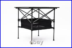 Folding Table and Chairs Set for Outdoor Camping Picnics BBQ Patio Black Gray