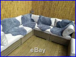 Four Ratan Garden Furniture Seat Covers/ Throws Sheepskin Rugs