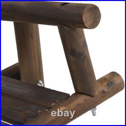 Freestanding Wood Adirondack Swing Rustic Farmhouse Style 2 Person