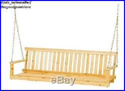 Front Porch Swing Garden Bench Seat Chair Hanging Furniture Wooden Patio Gliders