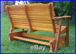 Front Porch Swing Glider Patio Garden Bench Cedar Outdoor Loveseat For 2 DELUXE