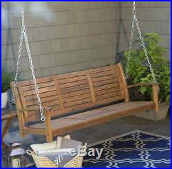 Front Porch Swing Outdoor Swings For Adults Patio Furniture Wood Slat Back New
