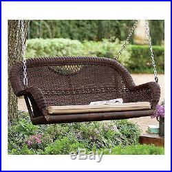 Front Porch Swing Patio Outdoor Furniture Chair Seat Hanging Bench Wicker Lounge