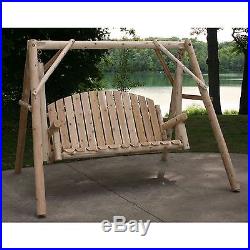 Front Porch Swing with stand Glider Bench Wood Cedar Best Outdoor Furniture Sale