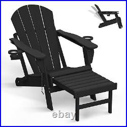 Furryfection Folding Adirondack Chair with Adjustable Back & Ottoman withFootrest