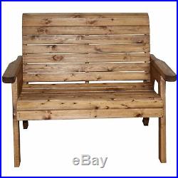 Garden Furniture 2 Seater High Back Bench Wooden Wood Supplied Flat Packed