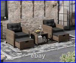 Garden Furniture SetsPatio Furniture Outdoor Set, Wicker 5-Piece Furniture Set