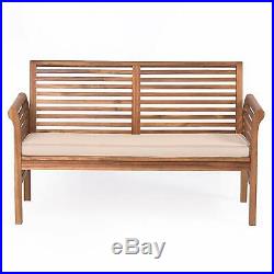 Garden Sofa Hardwood Acacia Wooden 2 Seater Bench with Cushion Plant Theatre