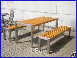 Gartenmöbel Edelstahl Holz Tisch 76x200xm