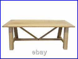 Gartentisch Esstisch Tisch aus Teakholz massiv unbehandelt 200x90x76 cm (9480)