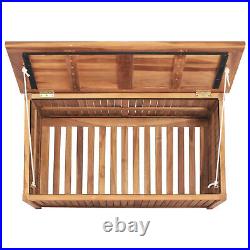 Gecheer Patio Storage Box 35.4 x 19.7 x 22.8 Solid Teak Wood, Patio Deck T9N1