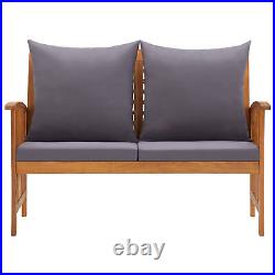 Gecheer Patio with Cushions. 9 Solid Acacia Wood A5V0