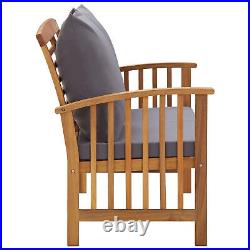 Gecheer Patio with Cushions. 9 Solid Acacia Wood A5V0
