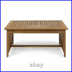 Giles Edward Outdoor Acacia Wood Sofa and Coffee Table Set