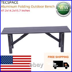 Ginkman 47.2x14.2x15.7 inches Aluminum Folding Outdoor Bench for Park Garden