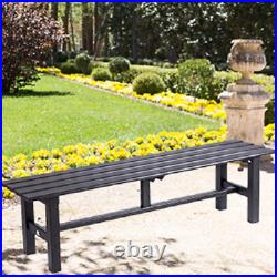Ginkman 4 Sizes Black Aluminum Outdoor Bench for Park Garden, Patio and Lounge