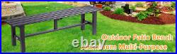 Ginkman 4 Sizes Black Aluminum Outdoor Bench for Park Garden, Patio and Lounge