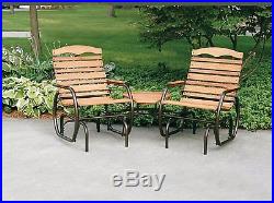 Glider Outdoor Bench Patio Furniture Garden Porch Seat Yard Deck Swing Wood Rock