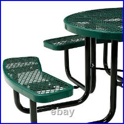 Global Industrial 46 Expanded Metal Round Picnic Table Green
